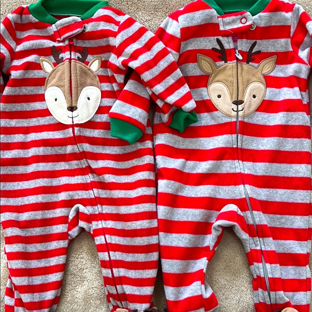 Fleece Christmas pajamas footie